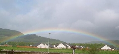 Rainbow over Drumnadrochit View from Aslaich